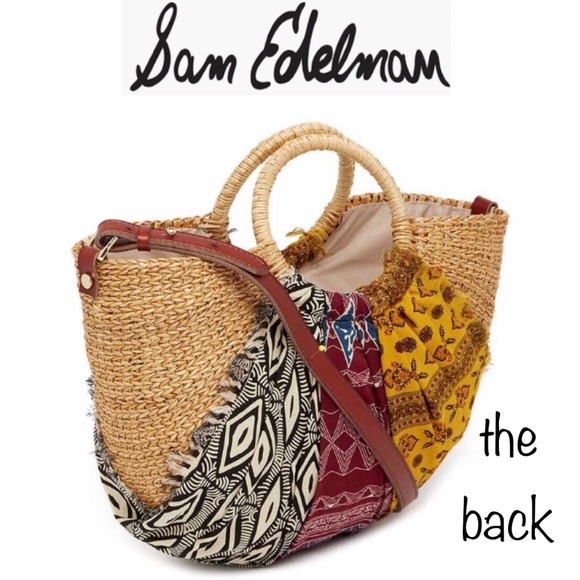 Sam Edelman Straw Basket Tote/Shoulder Bag - Picture 4 of 5